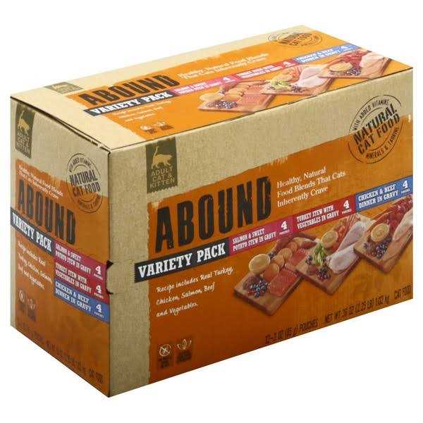 12 Count 3 oz Natural Wet Cat Food Pouches Variety Pack B256139