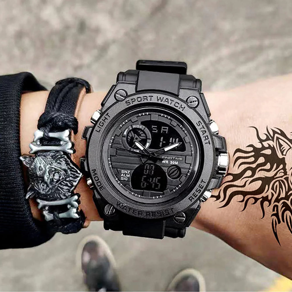 Men's Military Watch Outdoor Sports Electronic Watch Tactical Army Wristwatch LED Stopwatch Waterproof Digital Analog Watches I784