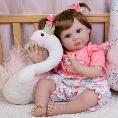 22 inch Lifelike Reborn Baby Doll with Feeding Toy Accessories Set F1624