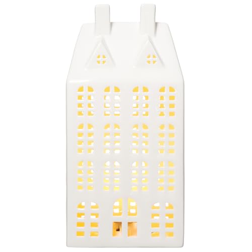 White Ceramic Christmas Village House with Lights U10618