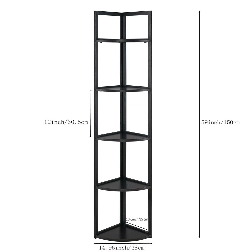 5 Tiers Corner Shelf Black M4782