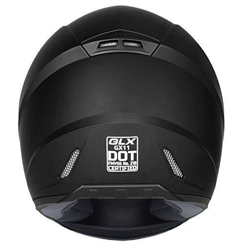 Compact Motorcycle Helmet - Matte Black, Large - Full Face w/ Tinted Visor Z6946