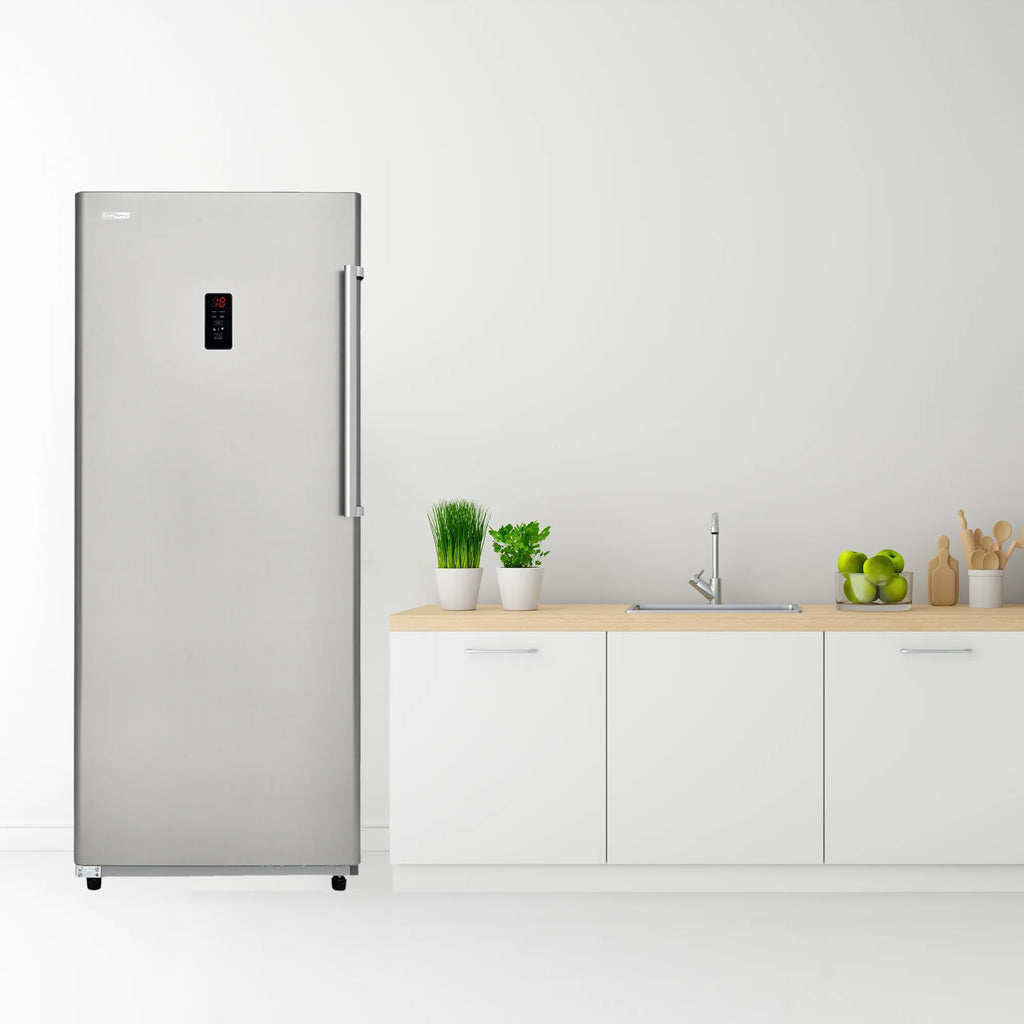 17 cu. ft Convertible Upright Freezer/Refrigerator in Stainless with Reversible Door X8751