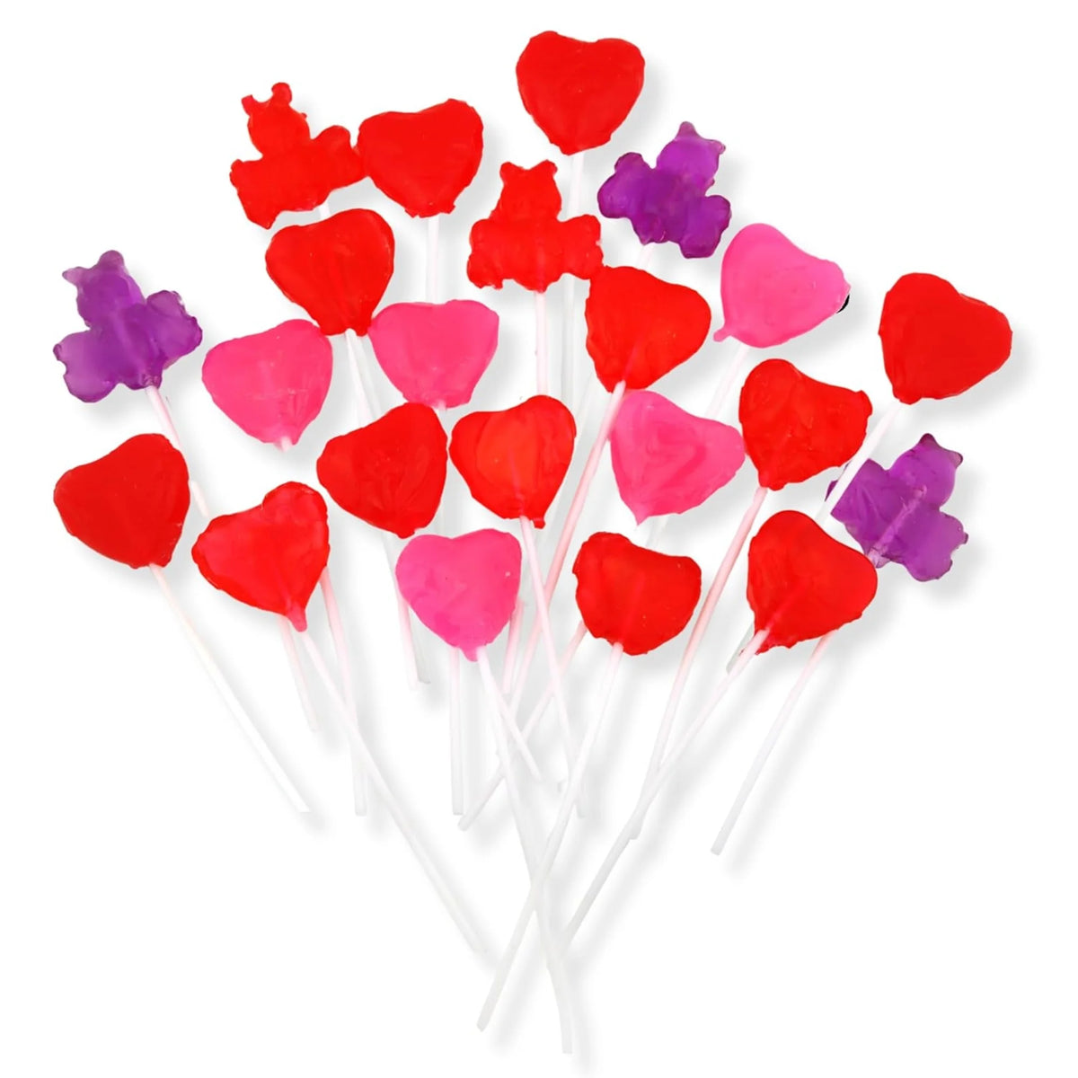 Case of 12 Bouquets Heart Lollipops, 1.98 Ounces per Lollipop J975