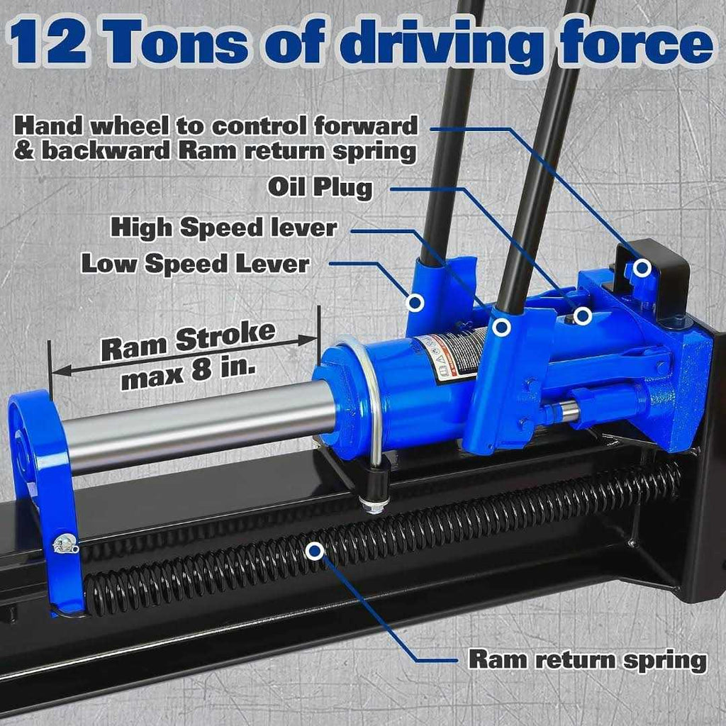 12 Ton Manual Hydraulic Wood Splitter W9711