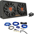 12 inch Vented Powered Car Subwoofer Enclosure 2000 Watt with 4 Gauge Amp Wiring Kit V37612