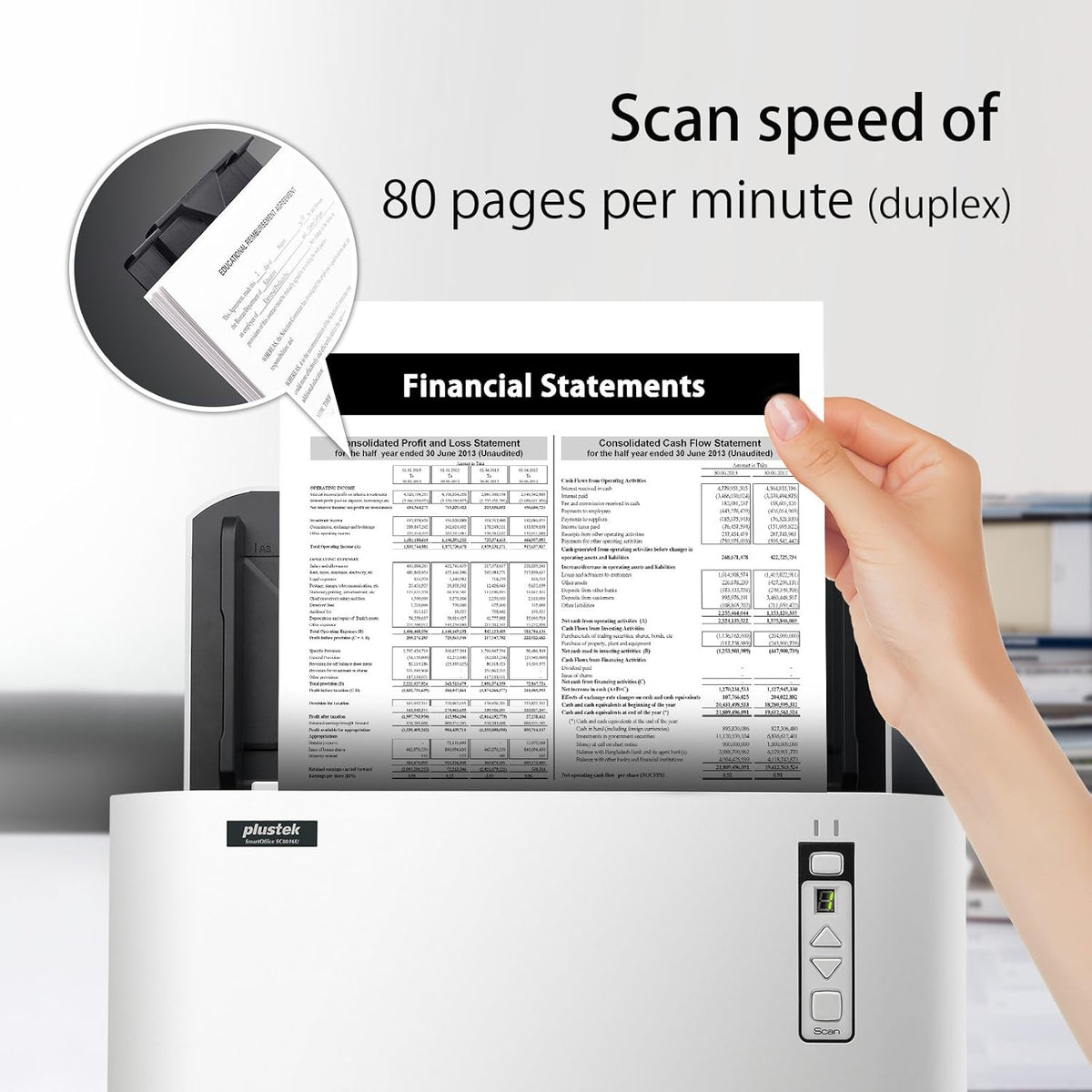 100 Page ADF 80ppm A3 Document Scanner O493966