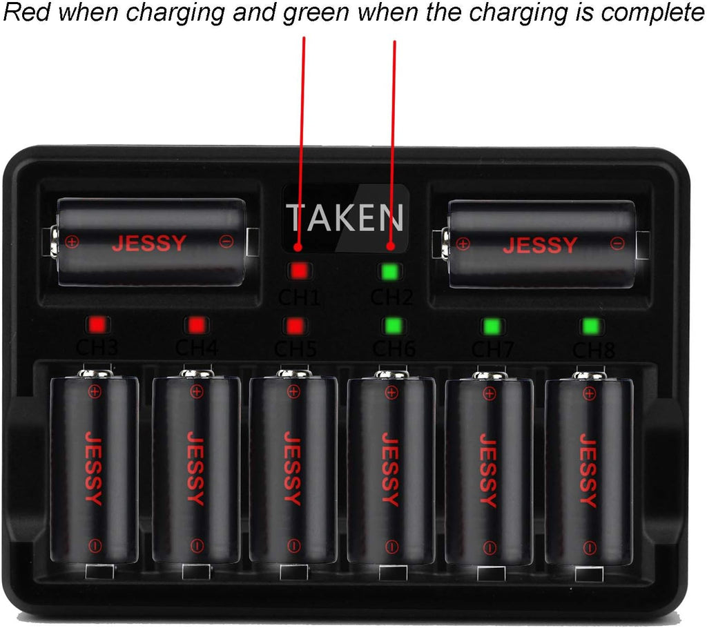 CR123A Rechargeable Lithium Batteries 16 Pack with Charger V1692