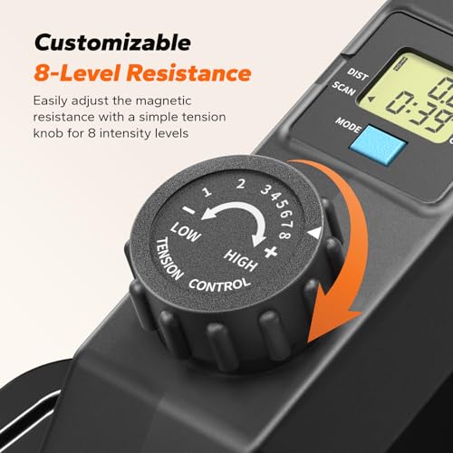 Under Desk Elliptical Machine, Seated Pedal Exerciser with 8 Resistance Levels U880