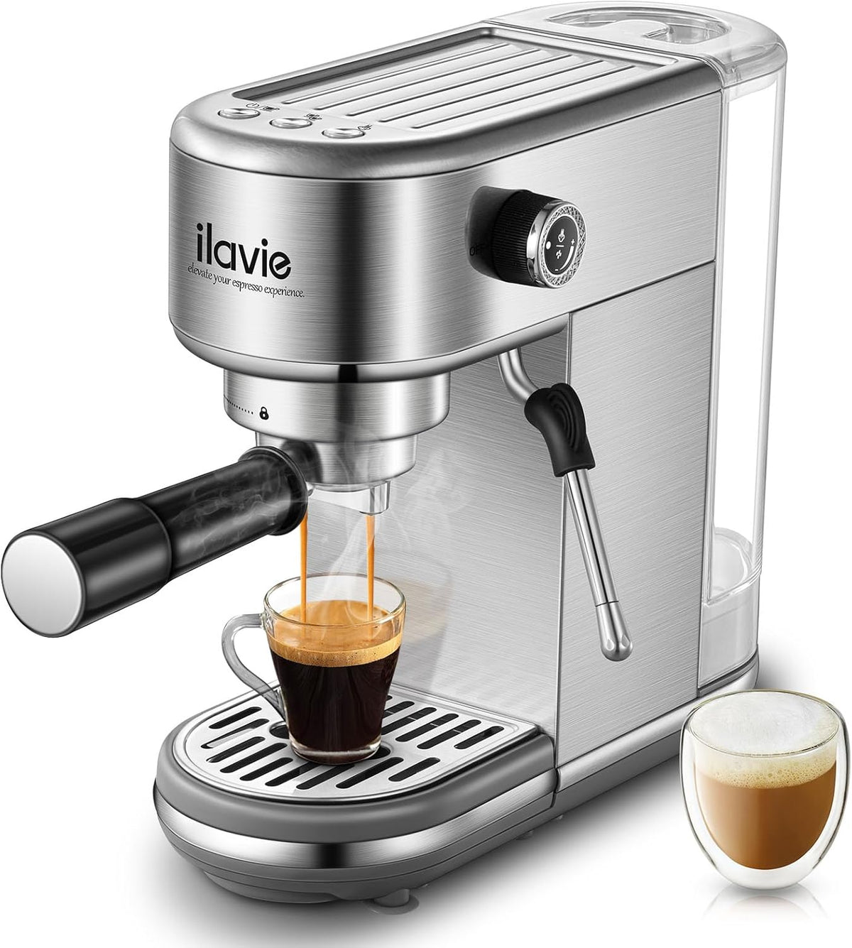 20 Bar Stainless Steel Espresso Coffee Machine with 40oz Detachable Water Tank F659