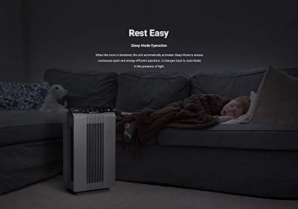 Gray Air Purifier with True HEPA and Carbon Filter Q74918