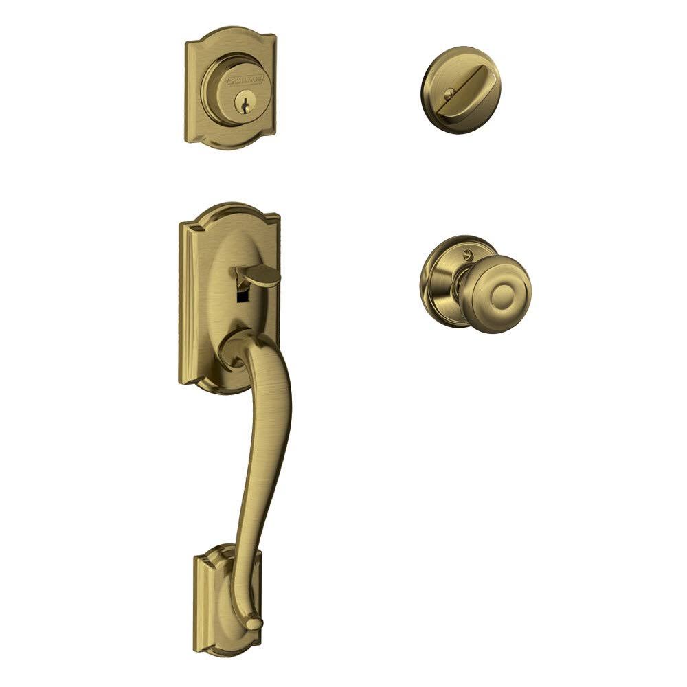 Antique Brass Handleset and Knob R24266