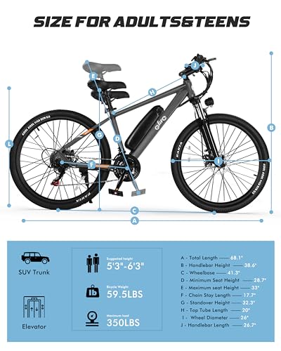 21-Speed Electric Mountain Bike with 350W Motor and Removable Battery W114