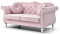 Pink Velvet Loveseat D3037