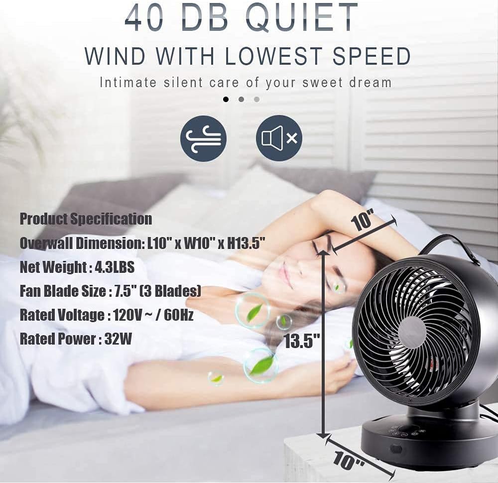 Air Circulator Fan, 8 Blade, 6 Speeds 4 Wind Modes, Oscillating, Pack of 2 I727869