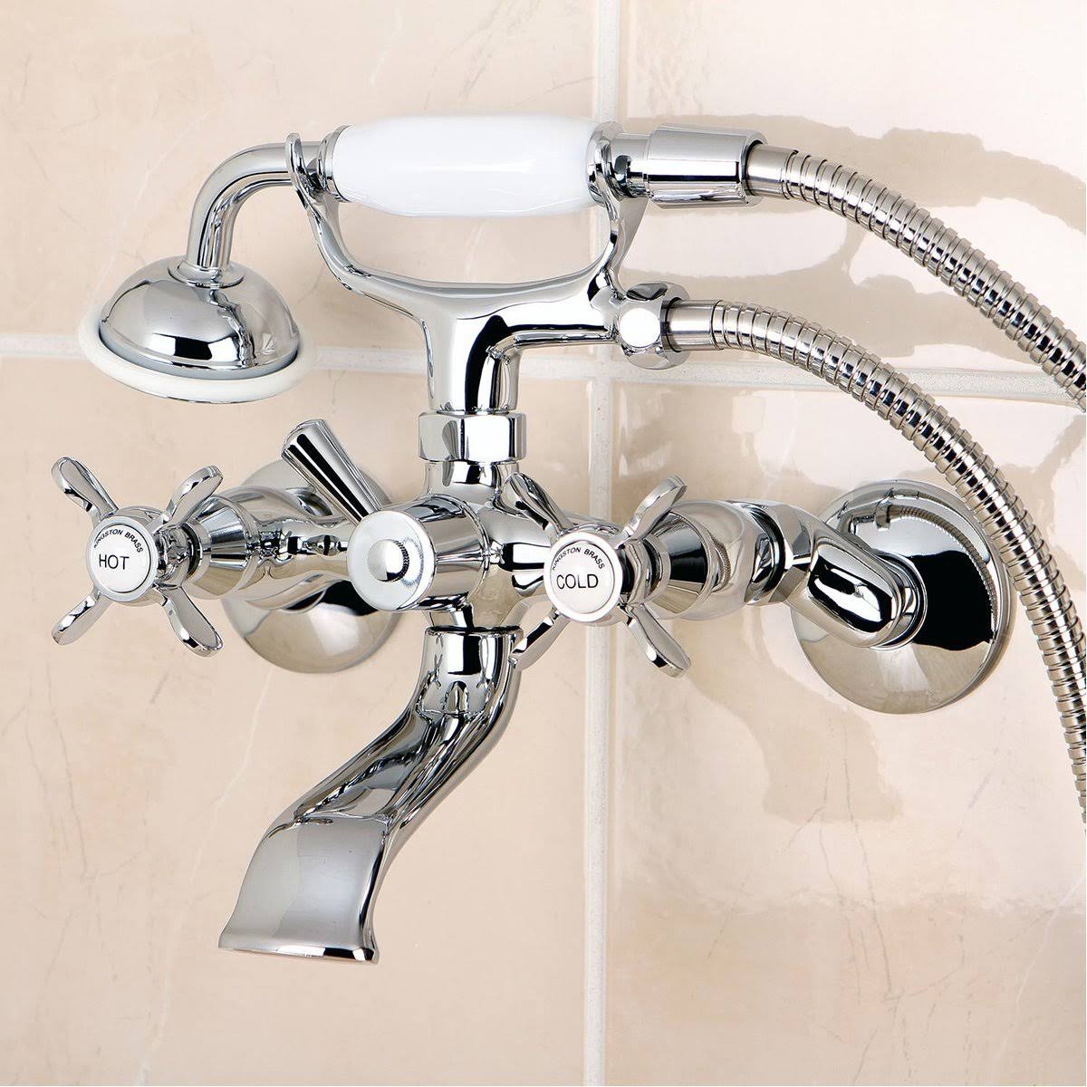 Oil Rubbed Bronze Wall Mount Clawfoot Tub Filler with Hand Shower C70415