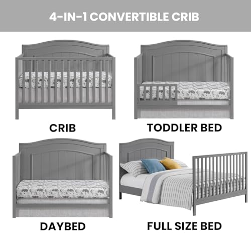 4-in-1 Convertible Crib, Snow White W2412