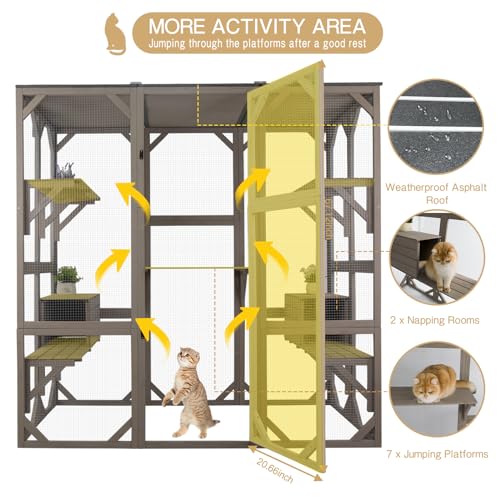 71" Wooden Cat Enclosure Z10737