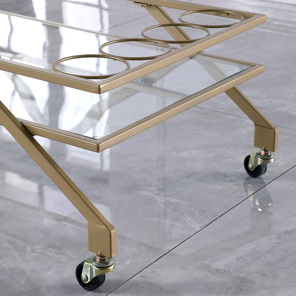 Gold Metal Bar Cart N612