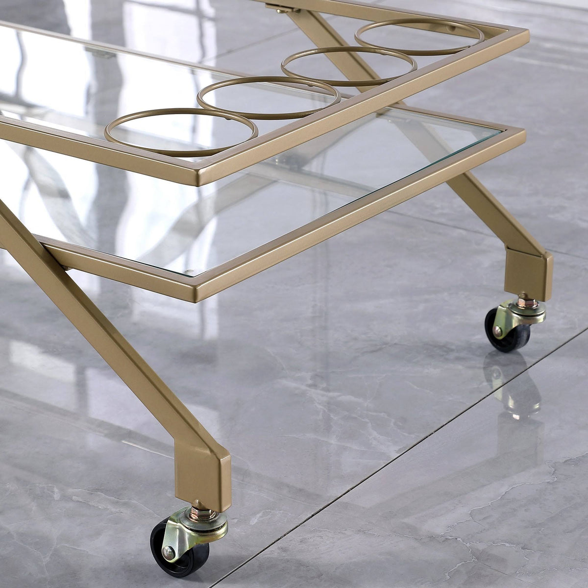 Gold Metal Bar Cart N612