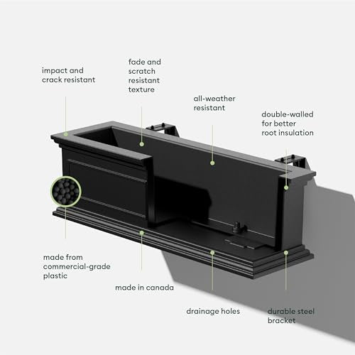 Plastic Rectangular Railing Planter C59679