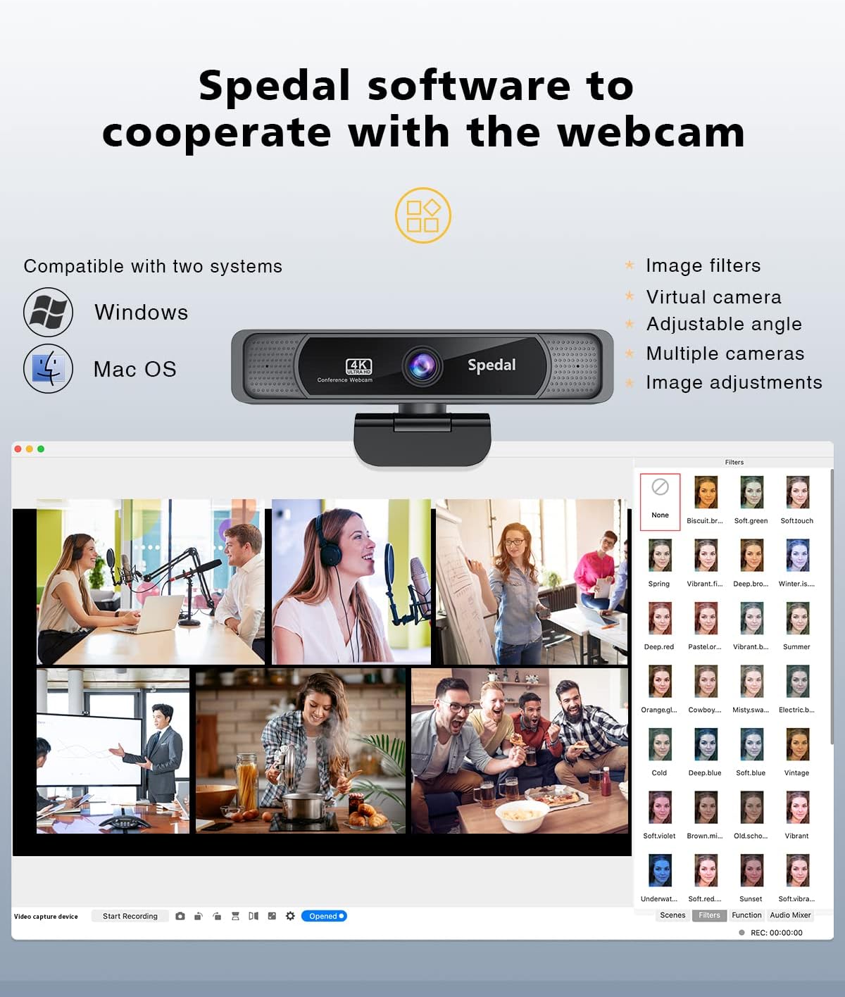 4K Wide Angle Webcam with Dual Microphones P321892