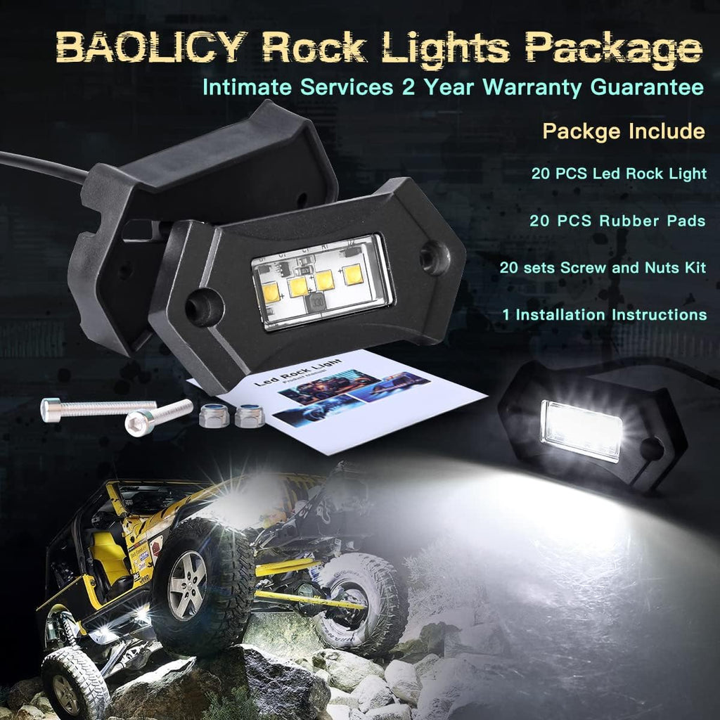 White 8Pods IP68 Waterproof LED Rock Lights Q616