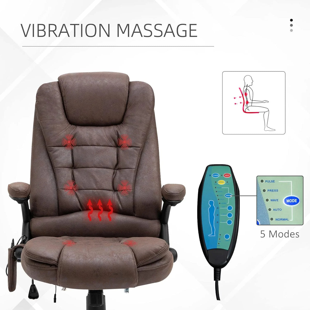6 Point Vibration Massage Office Chair with Heat H56867