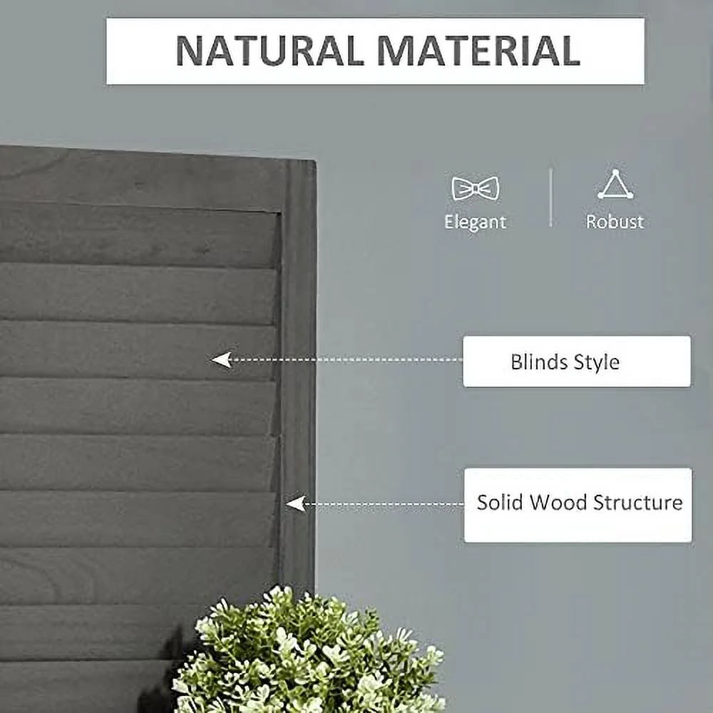 4 Panel Wood Privacy Screen Room Divider with Shelves O68977