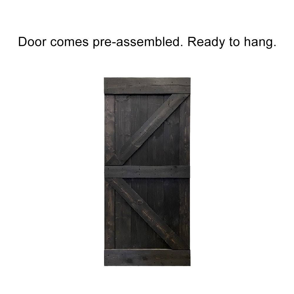 Walnut Stained Solid Pine Wood Interior Sliding Barn Door Slab B701