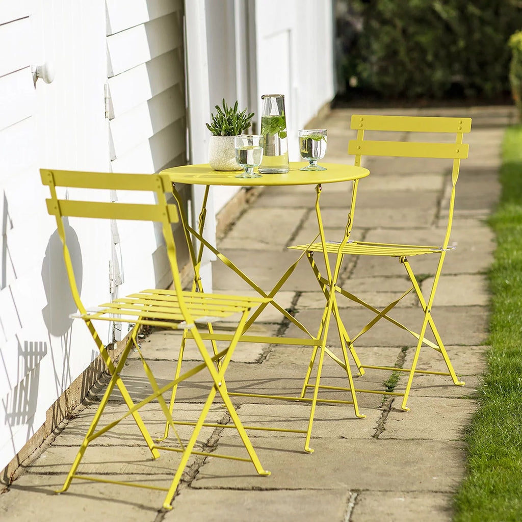 3 Piece Outdoor Furniture Set Yellow Q997