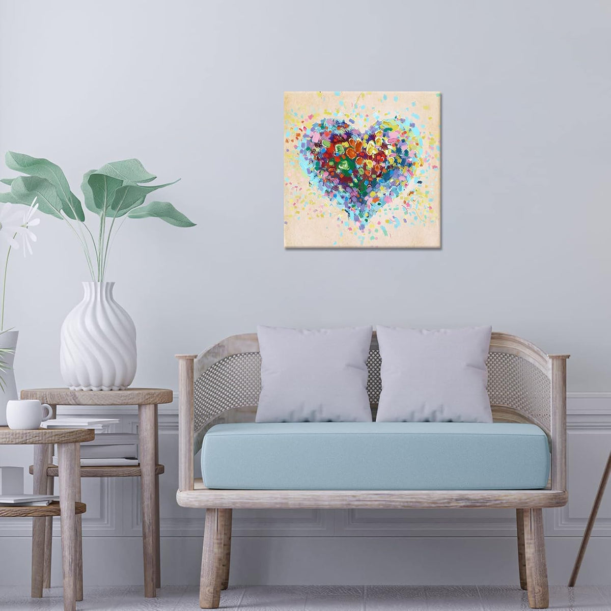 Abstract Love Canvas Wall Art, Stretched and Framed, 24x24inch P3003