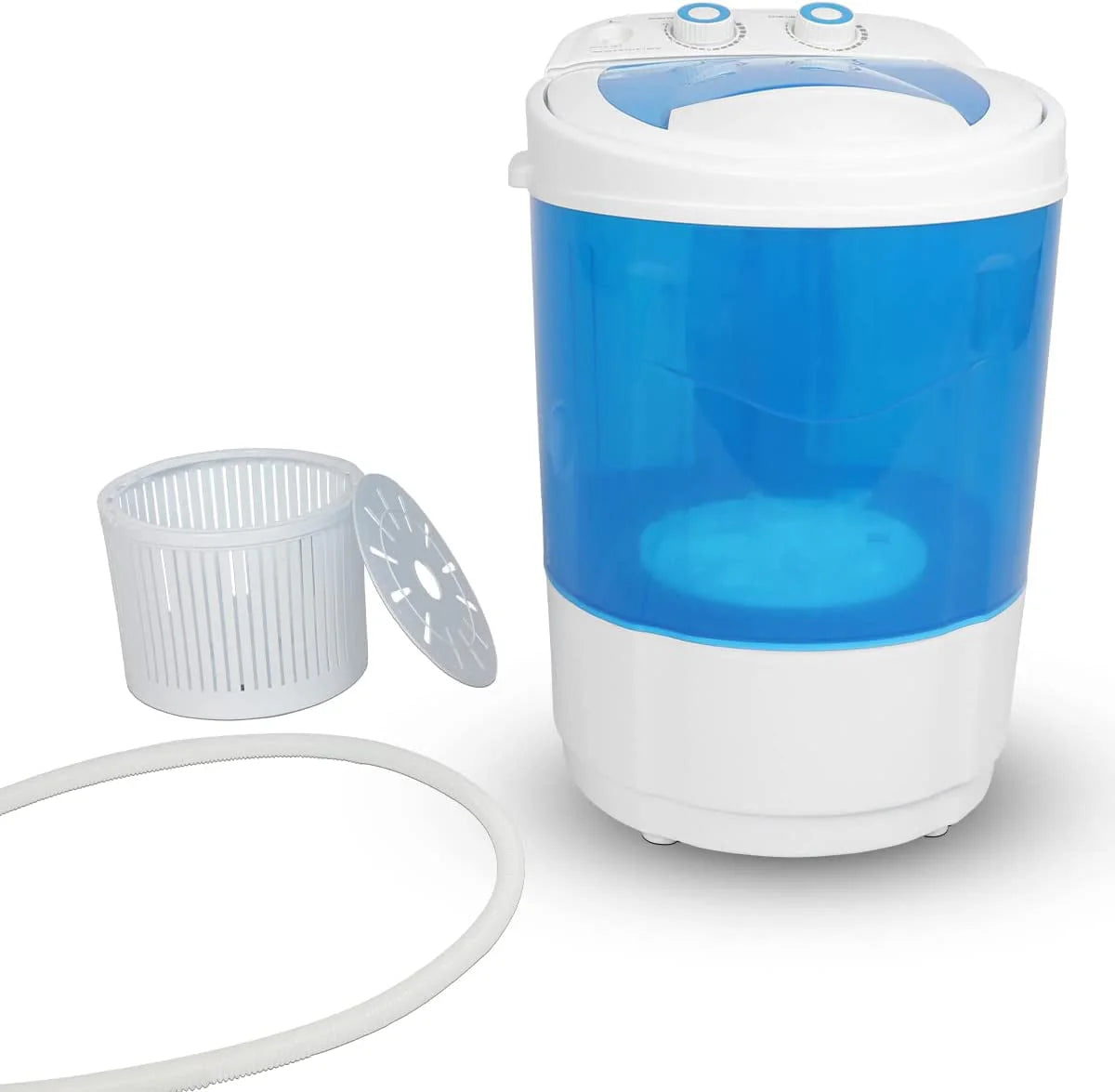 7.7lbs Mini Portable Washing Machine with Spiner Basket, Timer Control and Drain Hose, White L58440