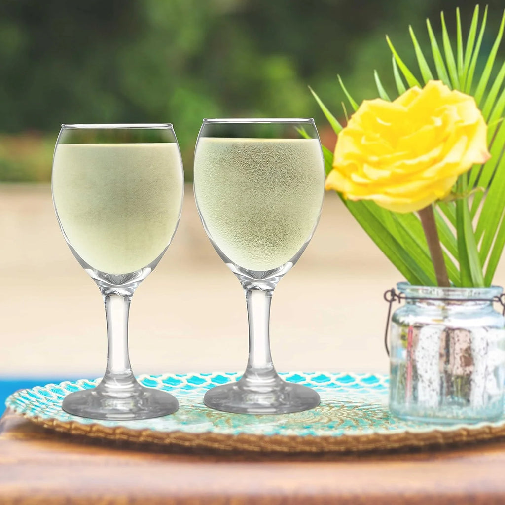 Clear 8.5 Oz Wine Glasses Set W713