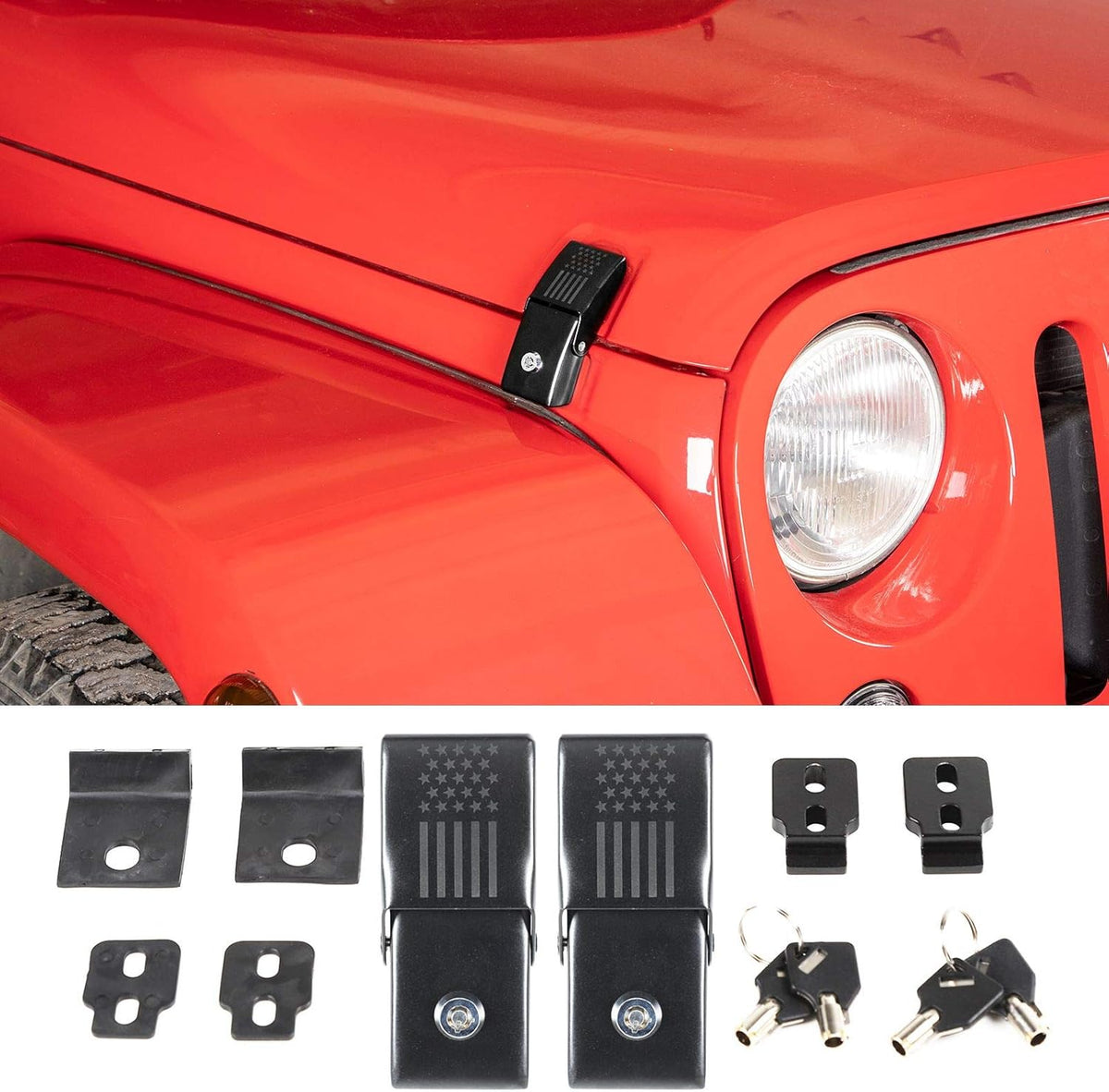 Hood Latches Locking Hood Catch Kit Aluminum Alloy R5652