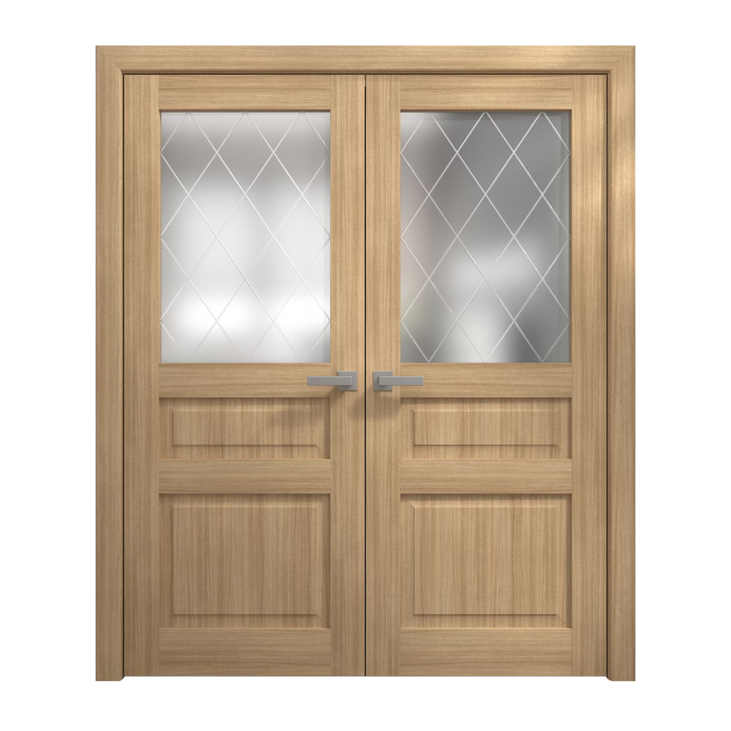 Solid Wood French Double Doors 36 x 80 inches E527