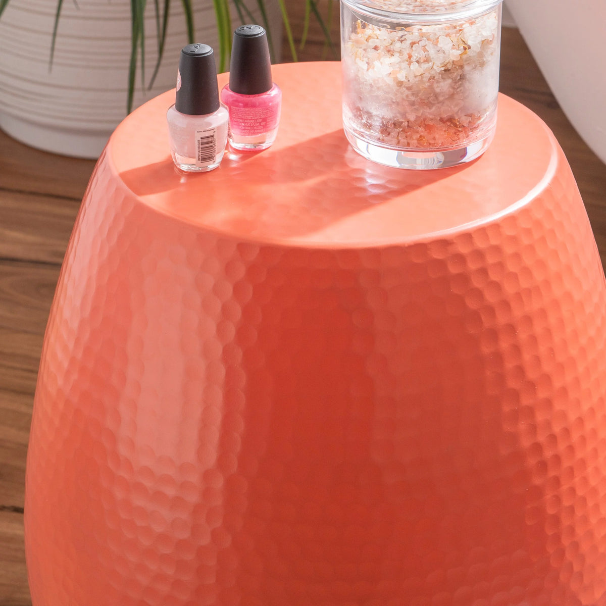Coral Textured Metal Side Table R871