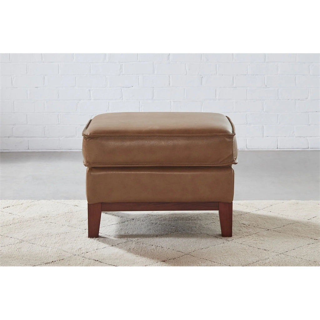Camel Brown Genuine Leather Ottoman J108