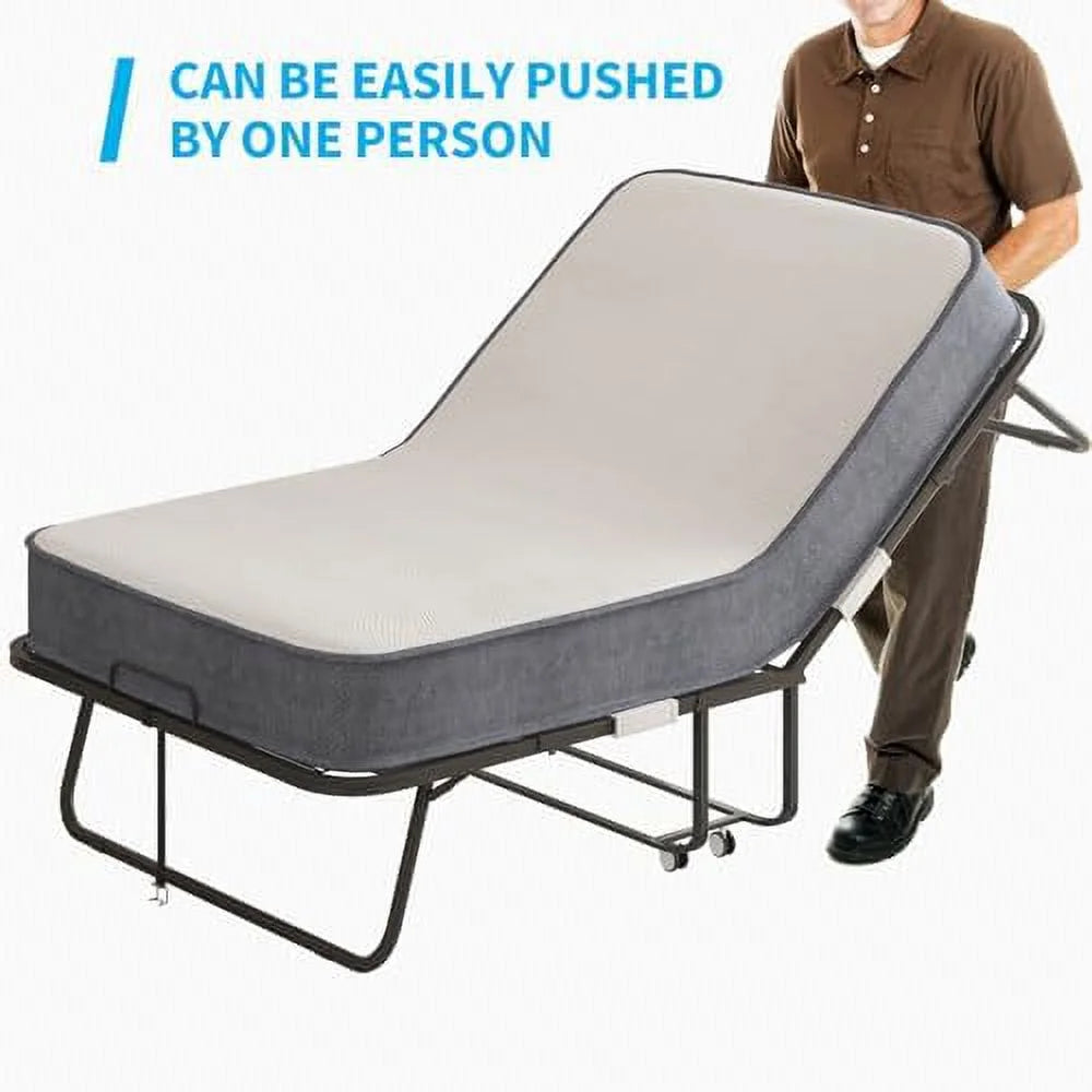 Folding Bed with 5 Inch Mattress Full Size Portable Bed X121
