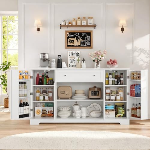 54" Black Wood Buffet Cabinet with Drawer F742855