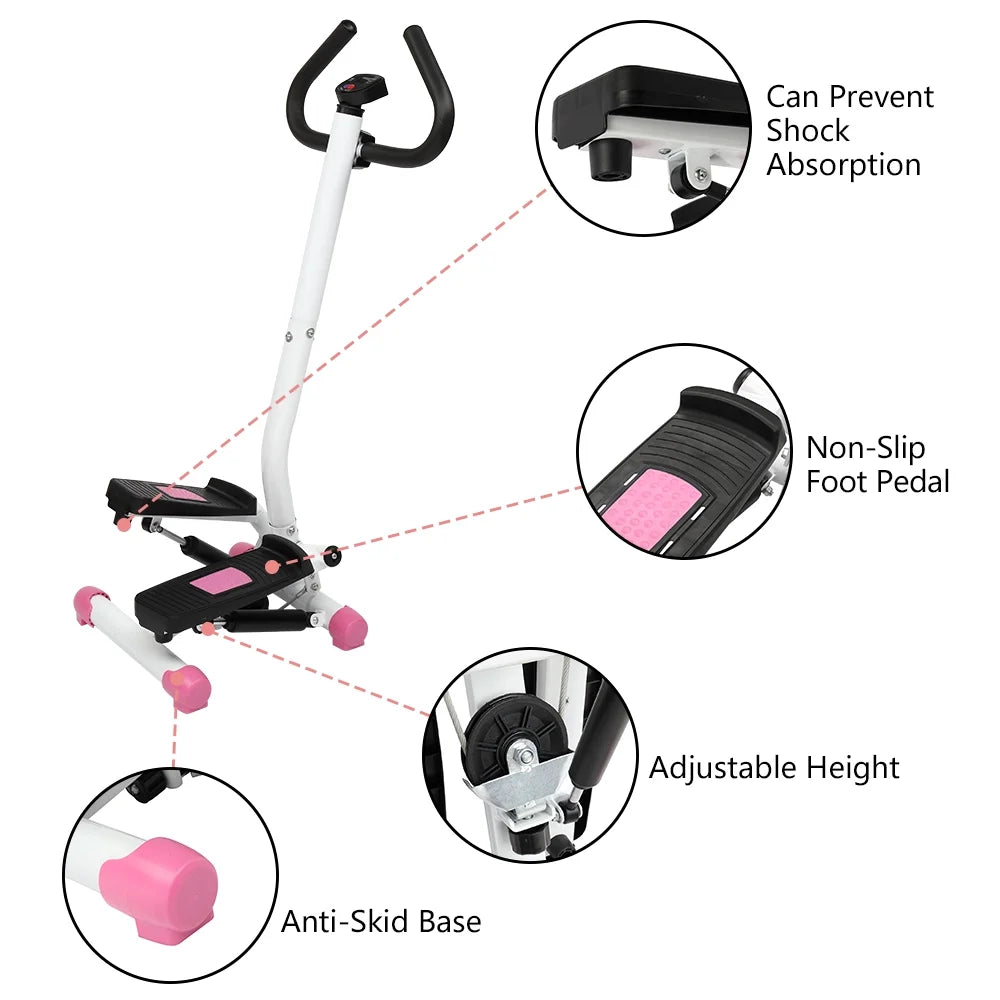 Mini Aerobic Stepper Twist Fitness Machine with Handle Z357950