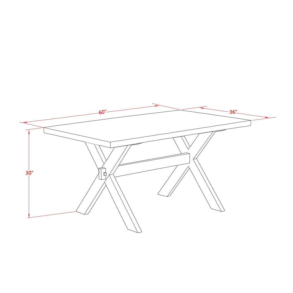 6-Pc Dining Table Set with Bench and Parson Chairs V416