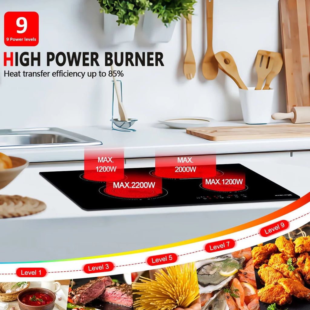 30" 4 Burners Ceramic Glass Electric Cooktop G682753