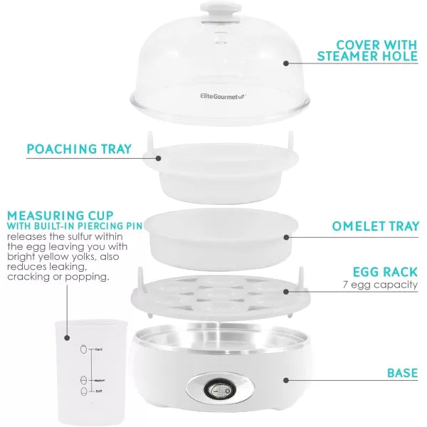 Charcoal Grey 7 Egg Capacity Electric Egg Cooker B774752