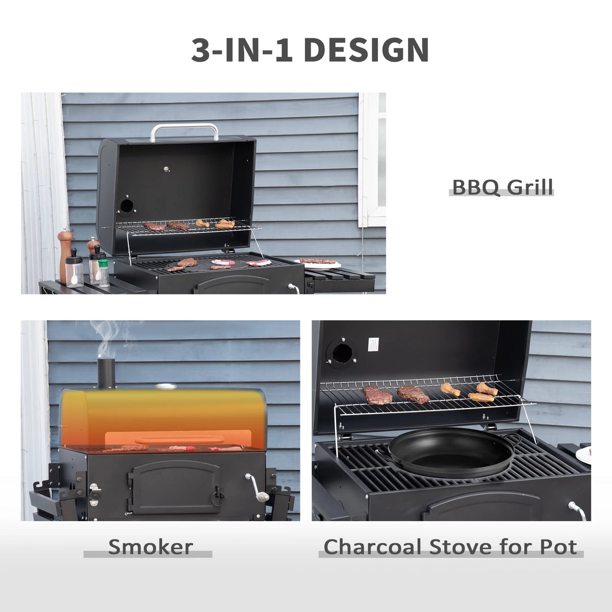 Charcoal Grill with Adjustable Charcoal Height B8853