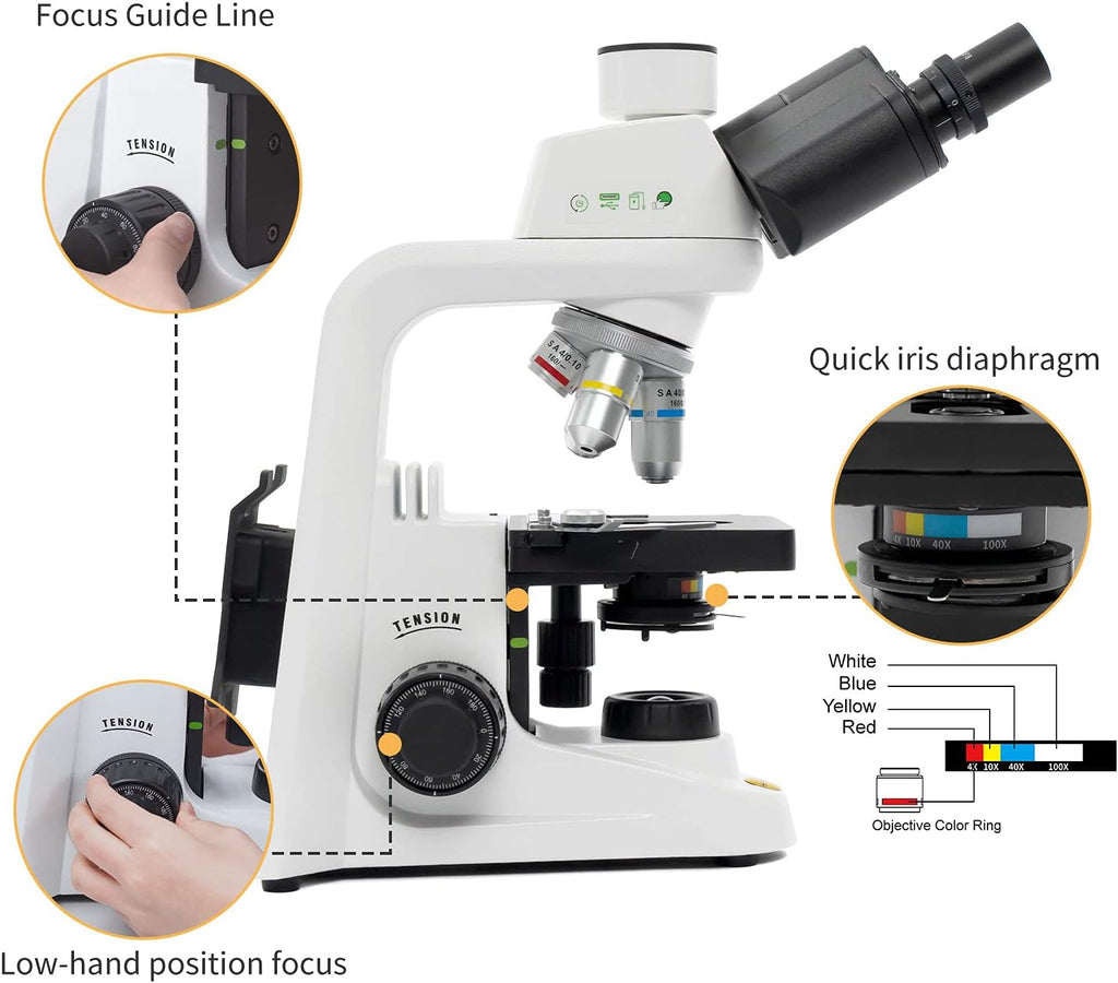 40X-2500X Trinocular Compound Microscope X9680
