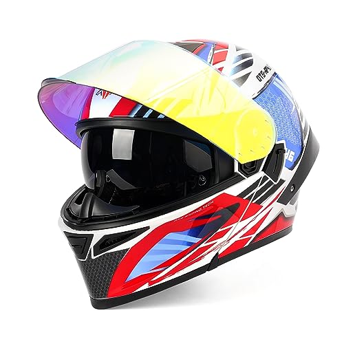 DOT Approved Flip-Up Dual Visor Full Face Motorcycle Helmet P513