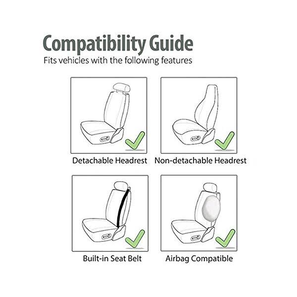 Leatherette 2 Front Seat Cushions Black N143982