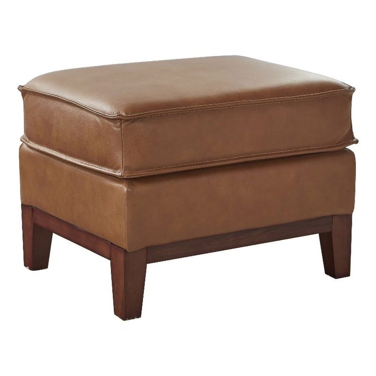 Camel Brown Genuine Leather Ottoman J108