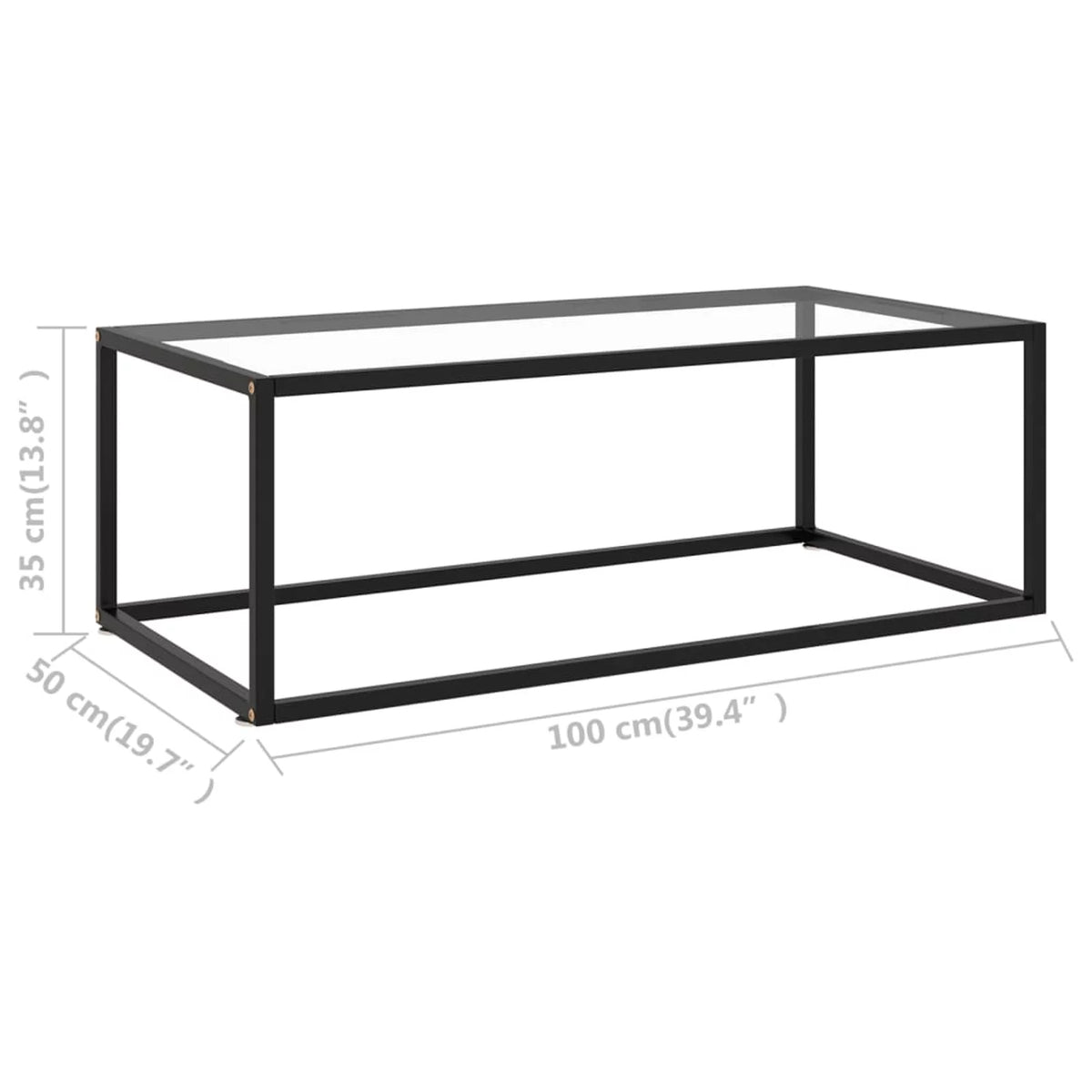 Modern Coffee Table Tempered Glass Tabletop Steel Frame O459049